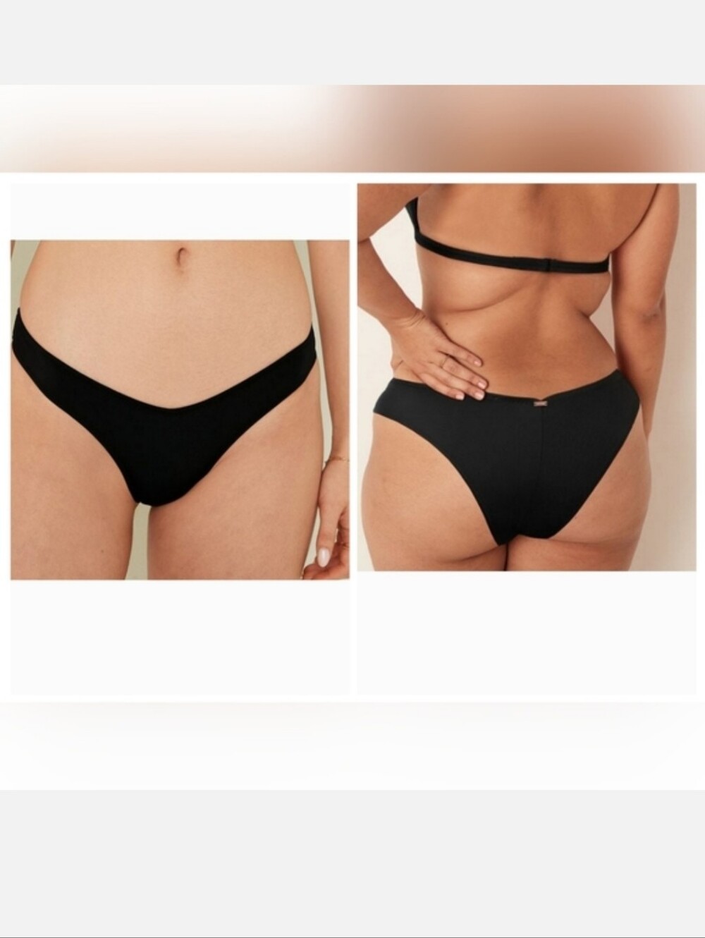 Victoria's secret pink v front itsy bikini swim bottom PURE BLACK NEW! XXL